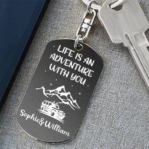 Life Is An Adventure With You Upload Photo- Personalized Couple Keychain