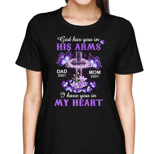 Purple Butterflies Cross Memorial Personalized Shirt