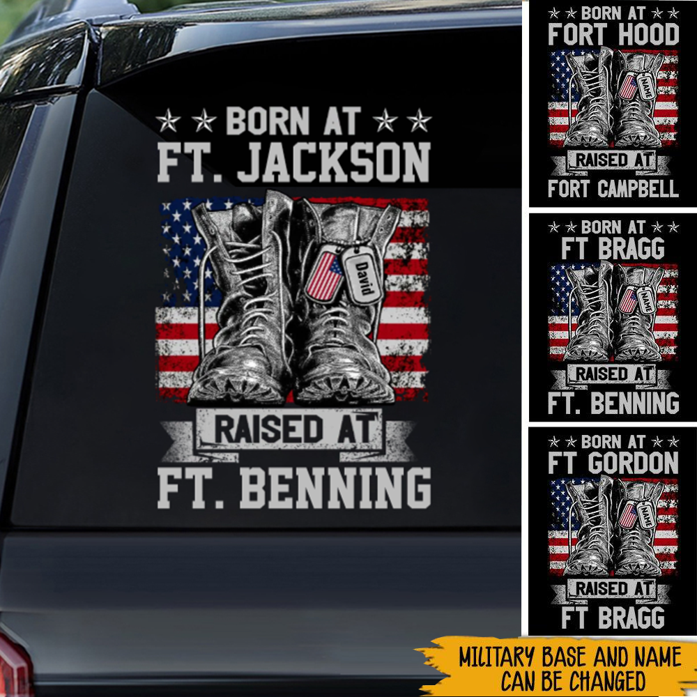 Veteran Born At Jackson Raised At Benning Personalized Decal